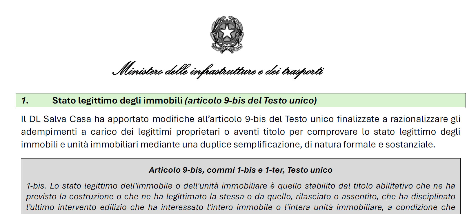 Stato legittimo degli immobili, disamina Linee di indirizzo e criteri interpretativi del MIT, parti comuni e singole unità immobiliari